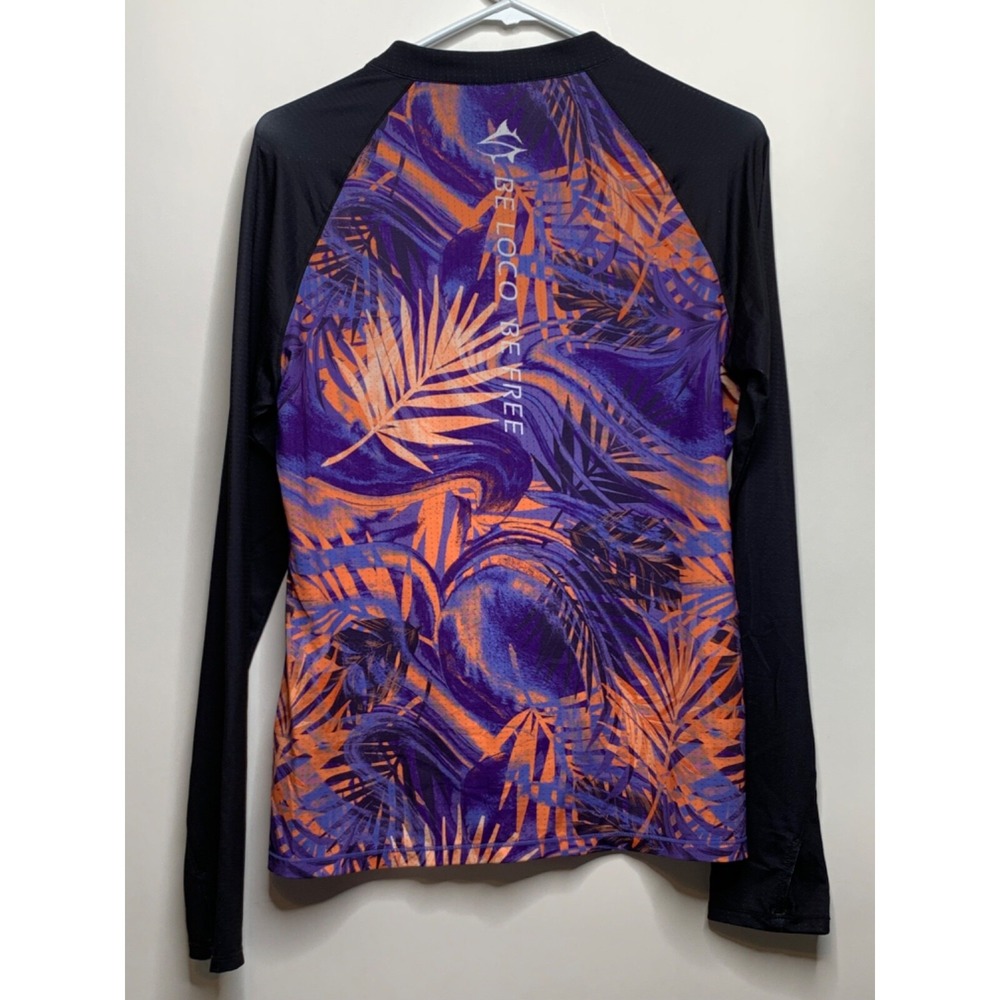 Loco Kaile Womens Size XL Athletic Purple and Orange 1/2 Zip Long Sleeve Shirt - Picture 2 of 5